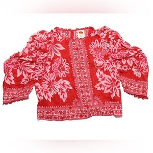 FARM RIO FLORA TAPESTRY BLOUSE LARGE